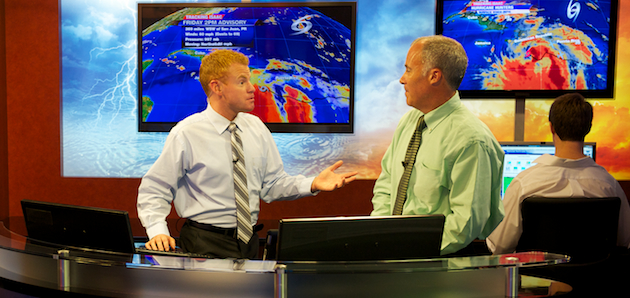 Jeff Huffman with UF News Bureau director Steve Orlando. Jeff Huffman with UF News Bureau director Steve Orlando.