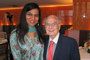 Sarab Kochhar and Harold Burson, founding Chairman of Burson-Marsteller.