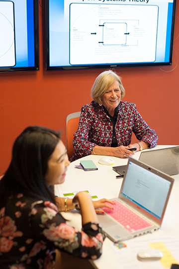 Professor Kathleen Kelly lectures to fundraising management class. 