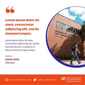 UF brand Canva template orange instagram square social media quote post