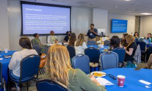 Antoine Haywood discusses how community organizers, journalists and media makers use grassroots approaches to effect social change. Photo credit: Jenna Ayoub.