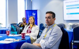 Attendee Nader Dagher listens during a session. Photo credit: Jenna Ayoub.