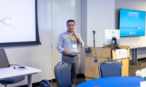 Facilitator Nader Dagher presents information during a session. Photo credit: Jenna Ayoub.