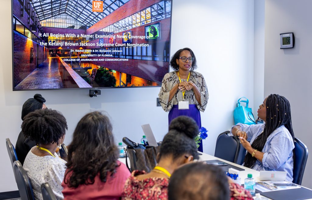 Rachel Grant discusses public perceptions of Black women in leadership and politics. Photo credit: Jenna Ayoub.