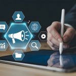 Digital marketing strategy graphic illustration