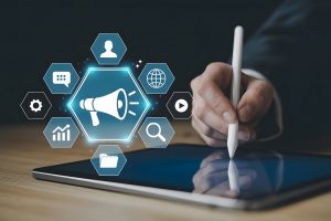 Digital marketing strategy graphic illustration