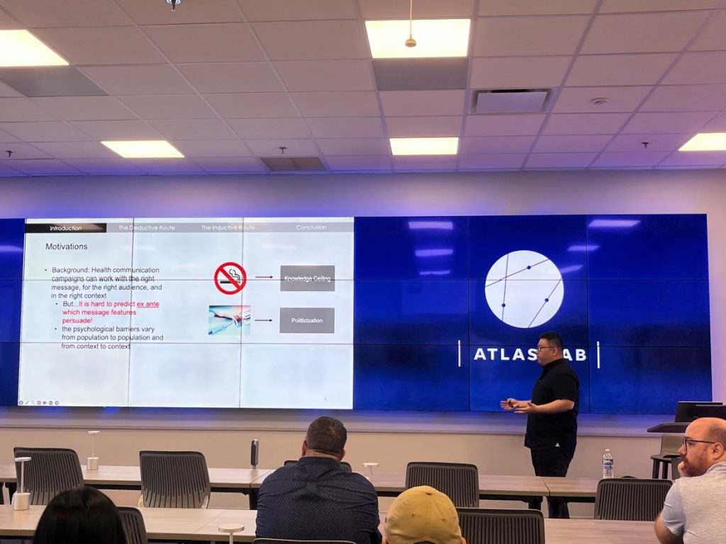 Prof. Sijia Yang of the University of Wisconsin-Madison lectures in the UFCJC Atlas Lab.