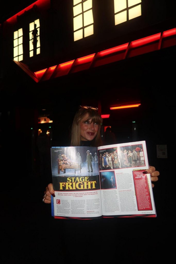 Tanya Fedak holds her article featured in TV Guide's Stranger Things issue.