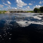 Water flowing in the the Rodman Dam Reservoir