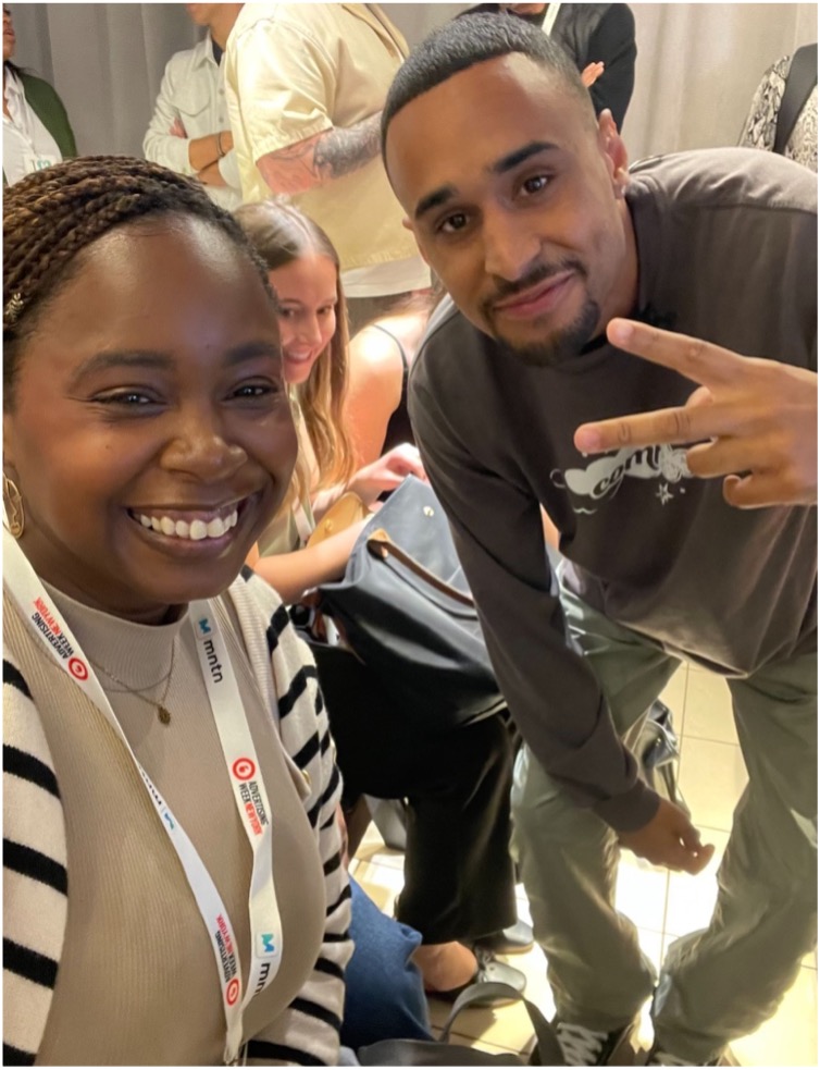 Desiree Waters with Speedy Morman.