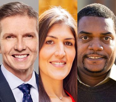 Montage photos of Jeremy St. Louis, Maria Fernanda Camacho and Antoine Haywood