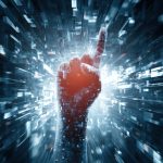 digital democracy concept with technology background