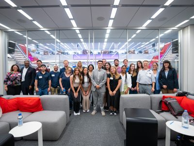 2023 Sports@CJC students meet with alum Chris Kirschner at the New York Times.